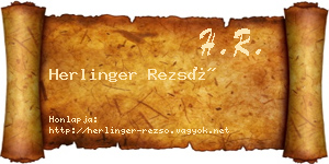 Herlinger Rezső névjegykártya